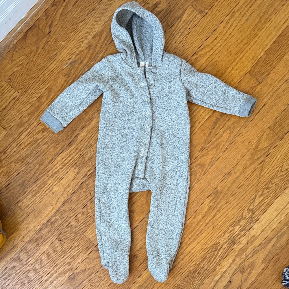 J. Crew Soft Gray Kids Footie One Piece